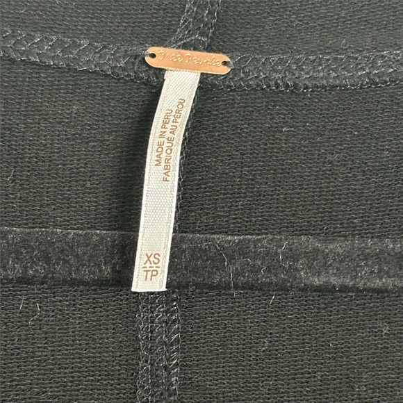 NWT Free People Queen of Hearts Tunic Washed Out Hoodie Dress Black Size XS - Picture 8 of 8